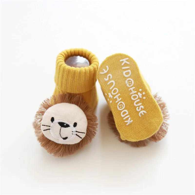 Cotton baby socks in blue bow design showing breathable fabric and size options for 0-3 month olds