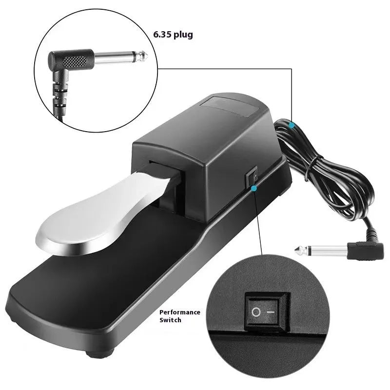 Single sustain pedal for electronic keyboard with ABS plastic construction
