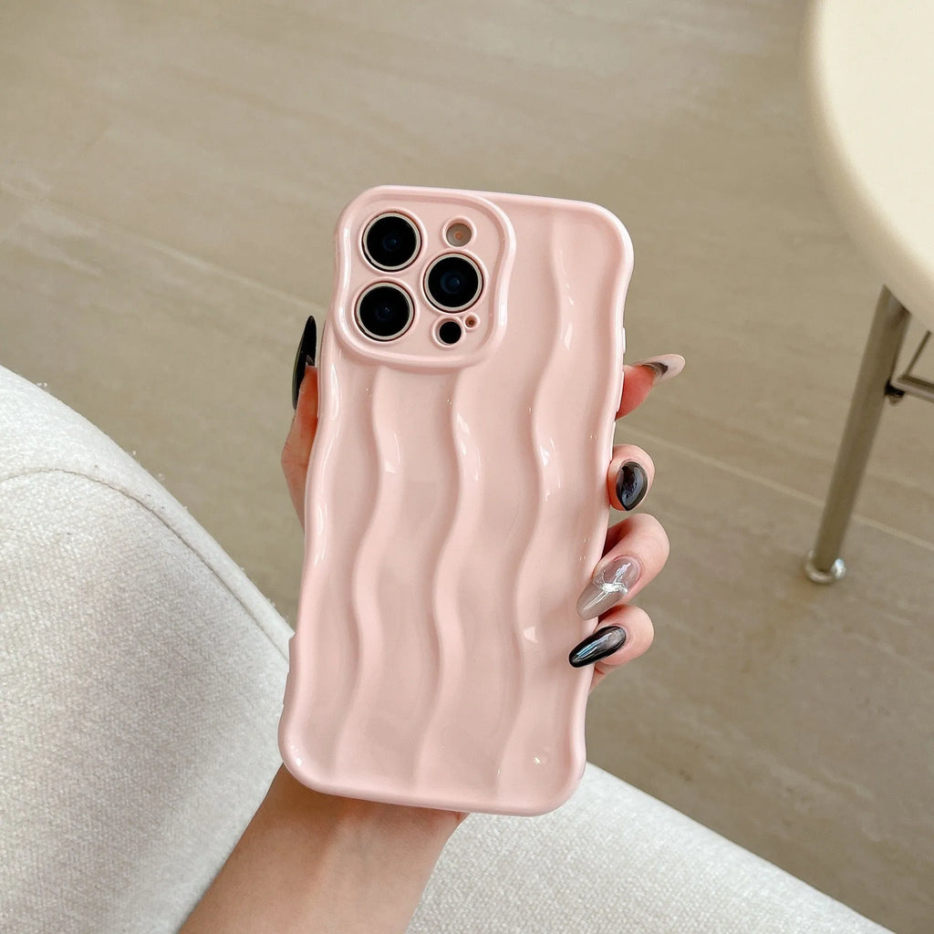 Electroplated wave stripe TPU phone case for iPhone 17 series in multiple colour options