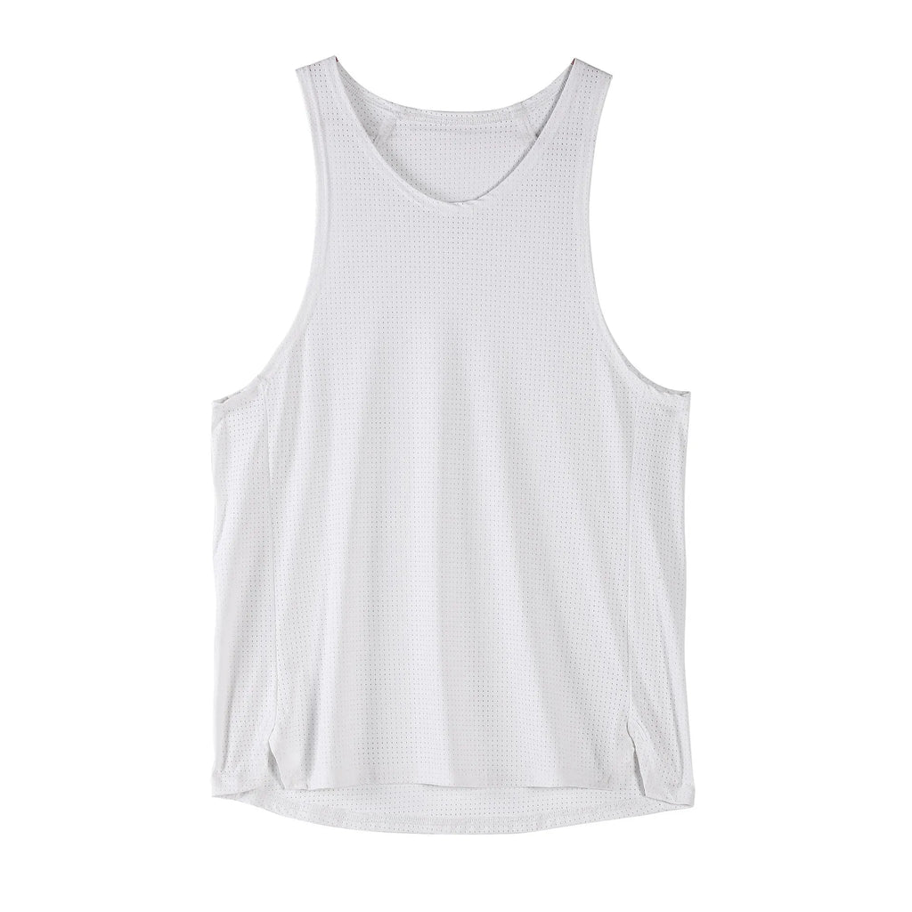 Men's sports casual nylon soft breathable stretch vest in black, sleeveless style