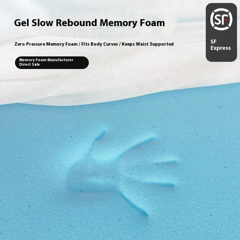 Gel memory cotton thin slow rebound tatami mat in artificial latex with regenerated cellulose fibre cover, available in 2cm 3cm 5cm thickness