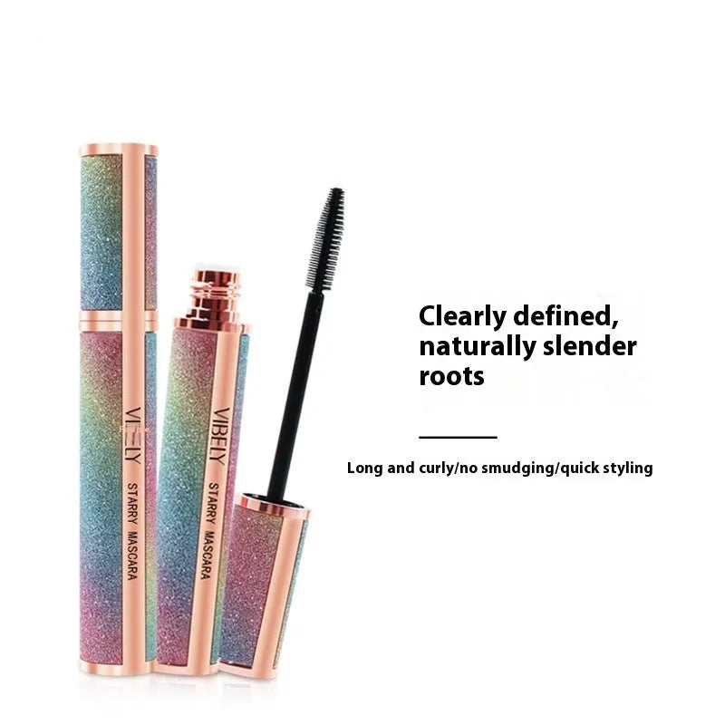 Black waterproof mascara tube for long thick eyelashes with durable curl