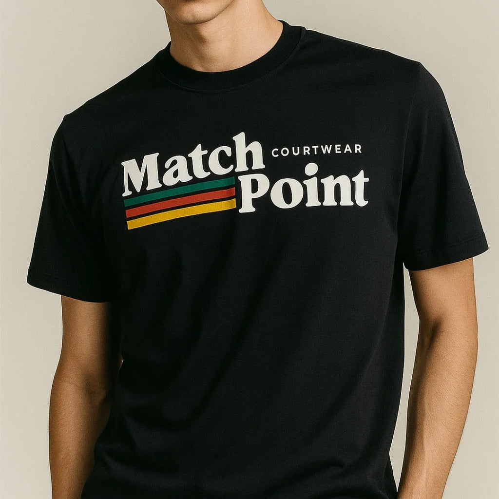 Black men's T-shirt with 3D digital printed pattern, short sleeves, and round neck