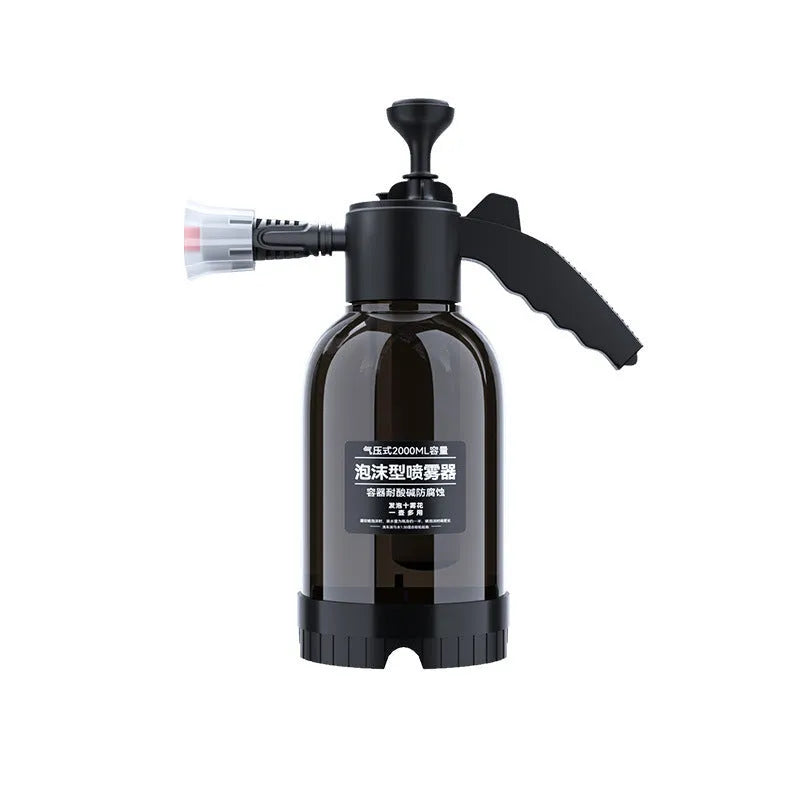 Black 2L foam watering can sprayer with nozzle and comfortable handle