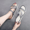 Solid colour women's casual sandals with a breathable PP upper in slip-on style.