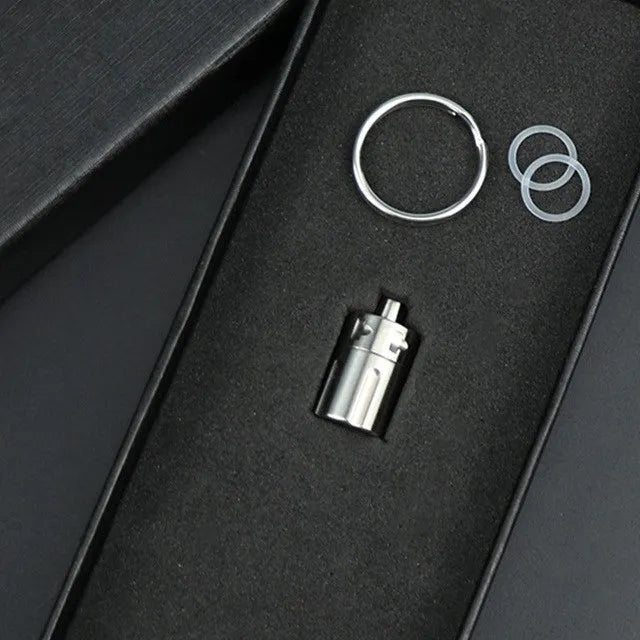 Pure titanium waterproof compartment portable storage tank in T10 size range for pills