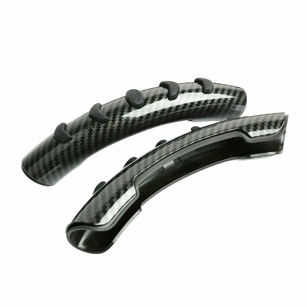 Carbon black fibre steering wheel anti-skid sleeve showing textured surface and 38cm diameter