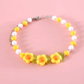 Colourful plastic bead pet necklace with adjustable sizing for cats and dogs