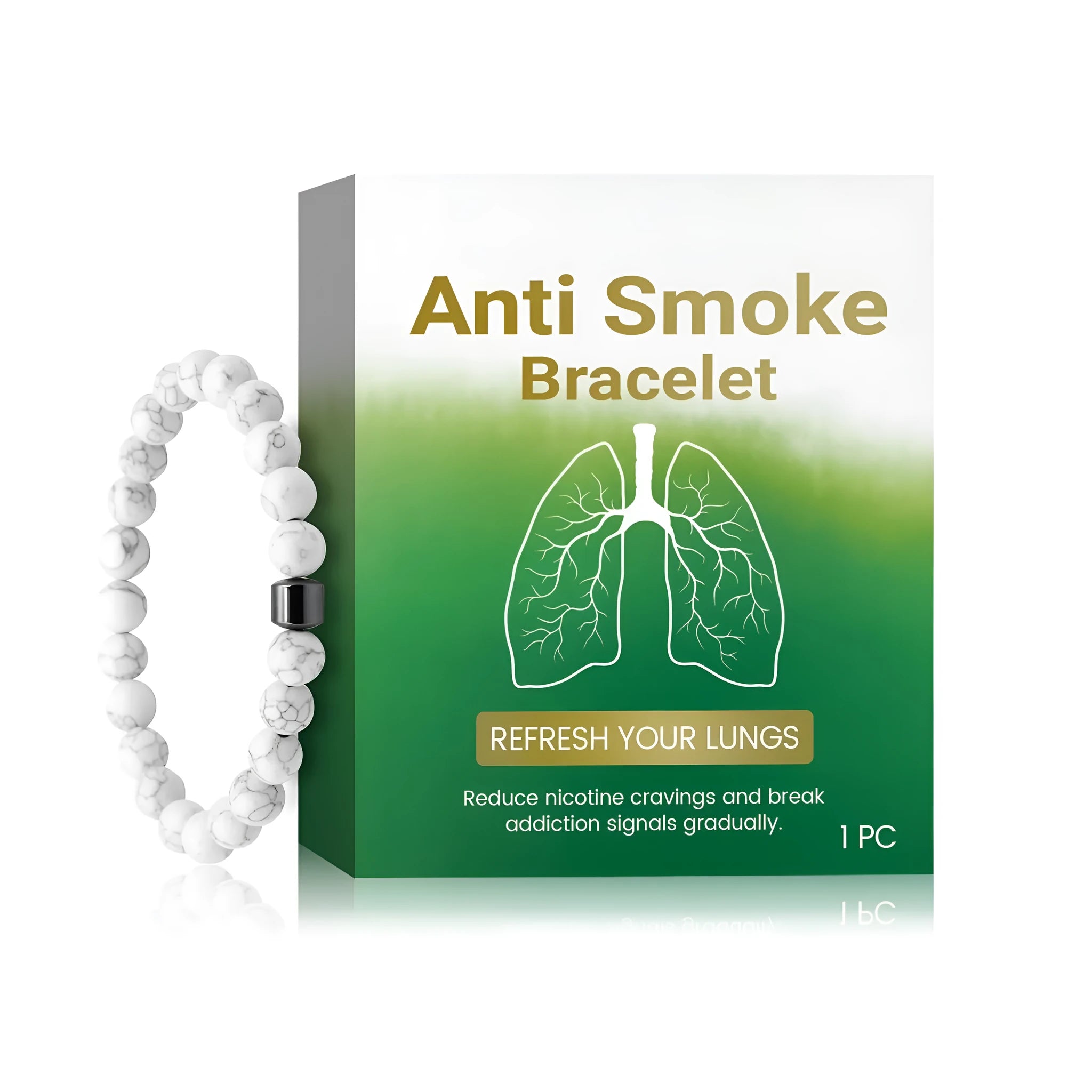 Women's synthetic turquoise smoke prevention bracelet with elasticated band design