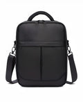Black Oxford fabric men's messenger shoulder bag showing 24x11x31cm dimensions