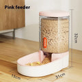 Automatic pet water fountain and feeder with 3.8 litre capacity in blue, grey, pink, or green colour.