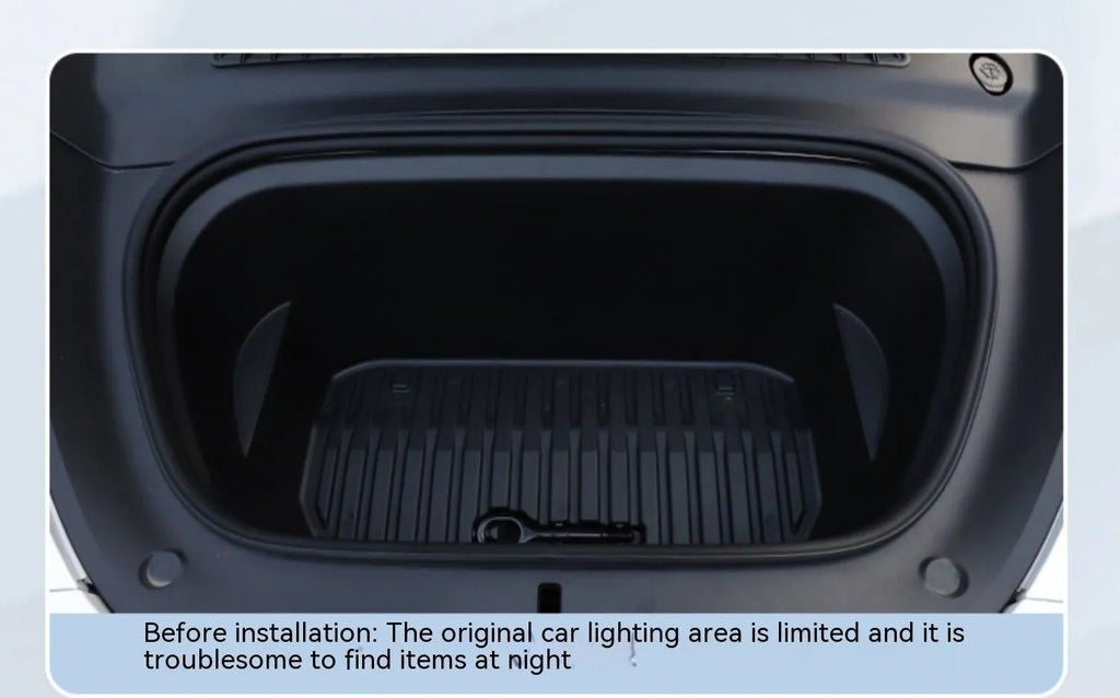 Tesla Model 3/Y front backup box ambience lights in three colour options with soft silicone construction