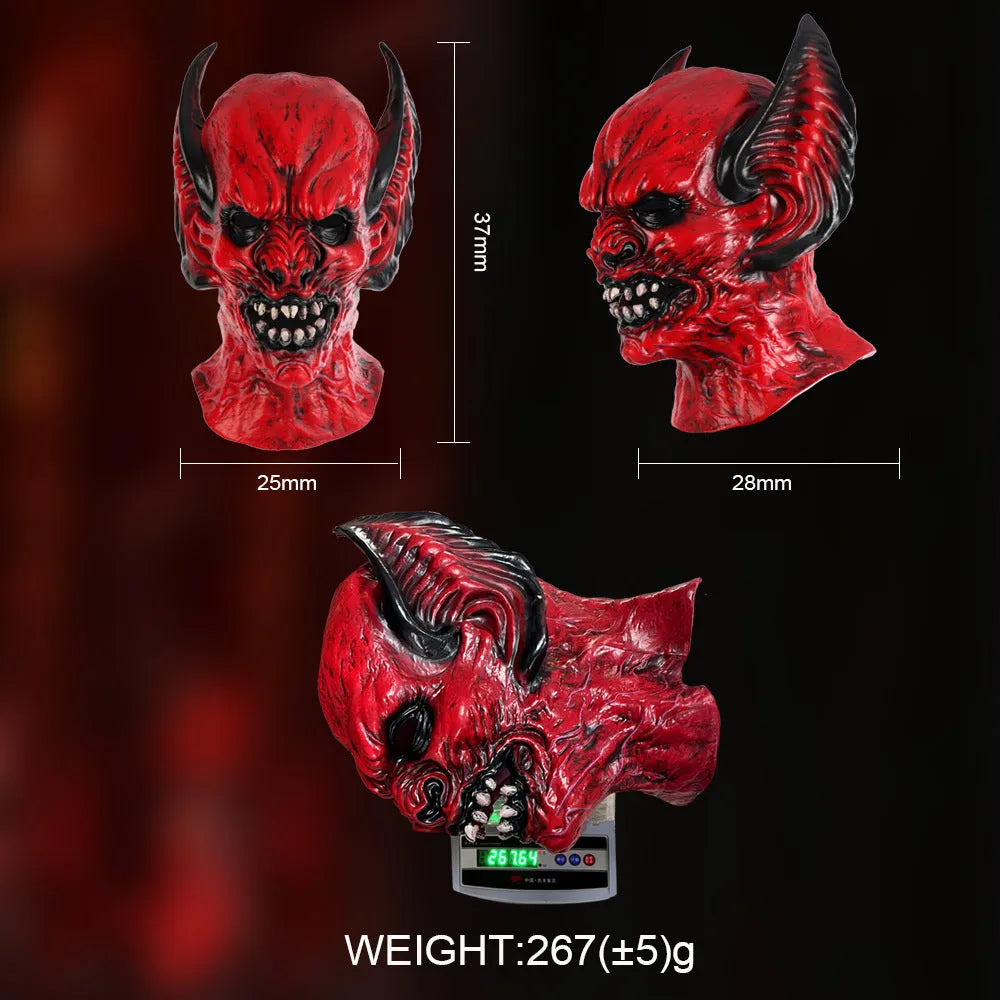 Red bat design Halloween horror mask hood for costume dress up