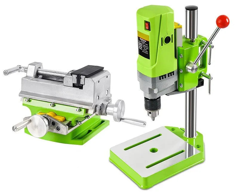 1050W bench drill and milling machine with cross bench pliers on workshop bench