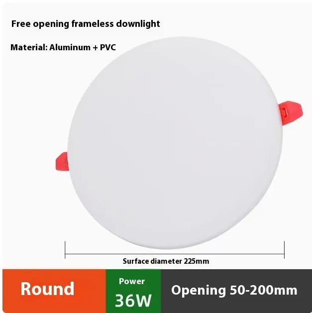 Adjustable Hole Tube Ultra-thin LED Panel Light in square shape, aluminium body, white light
