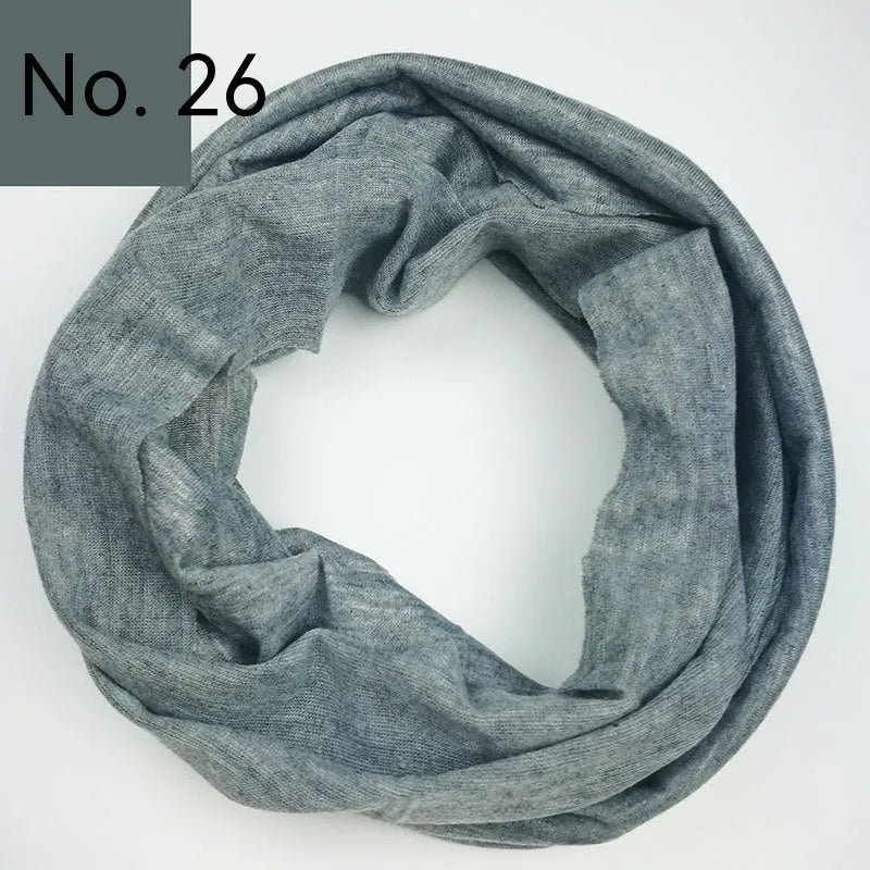 Polyester magic headscarf for outdoor sports shown in multiple colours on free size mannequin