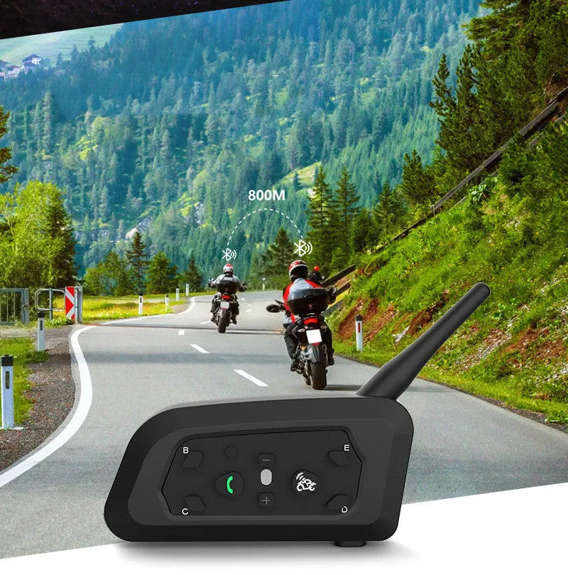 V6pro motorcycle helmet Bluetooth intercom unit with headset and mounting accessories