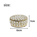 French gold European style jewelry storage box with transparent crystal glass panels