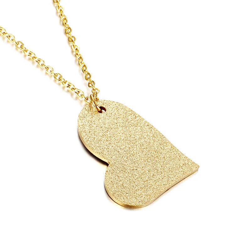 Women's simple heart-shaped pendant necklace made of titanium steel in colour KN25736-Z