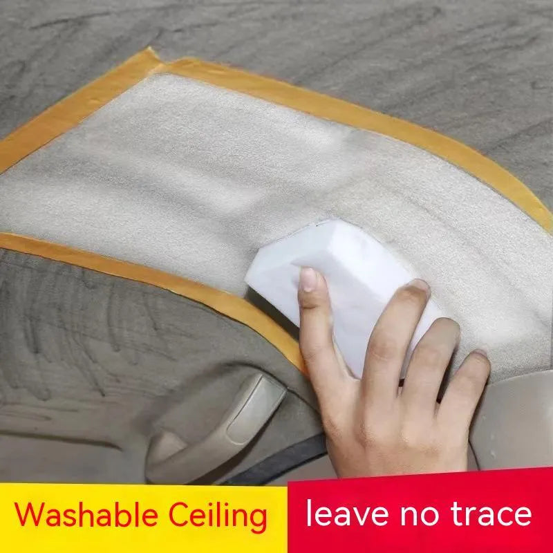Wash-free fabric roof foam cleaner bottles with cleaning towel and sponge wipes for interior ceiling decontamination