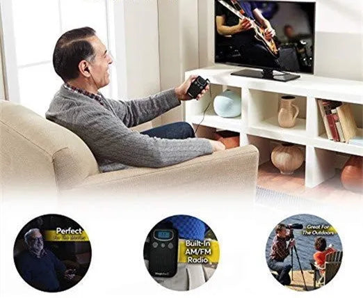 Magic Ear digital display mobile hearing aid booster sound amplifier in brilliant colour with FM radio design