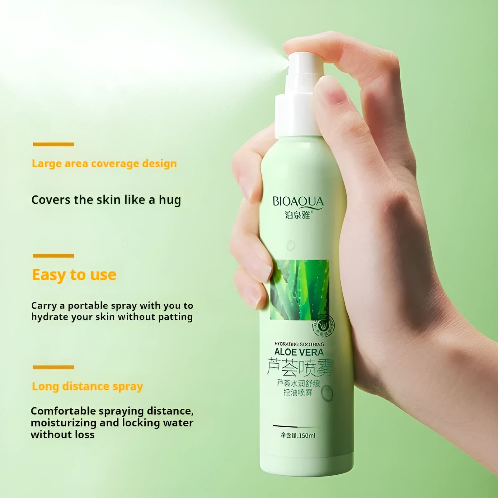 150ml bottle of moisturising toner spray with a fine mist pump for facial hydration