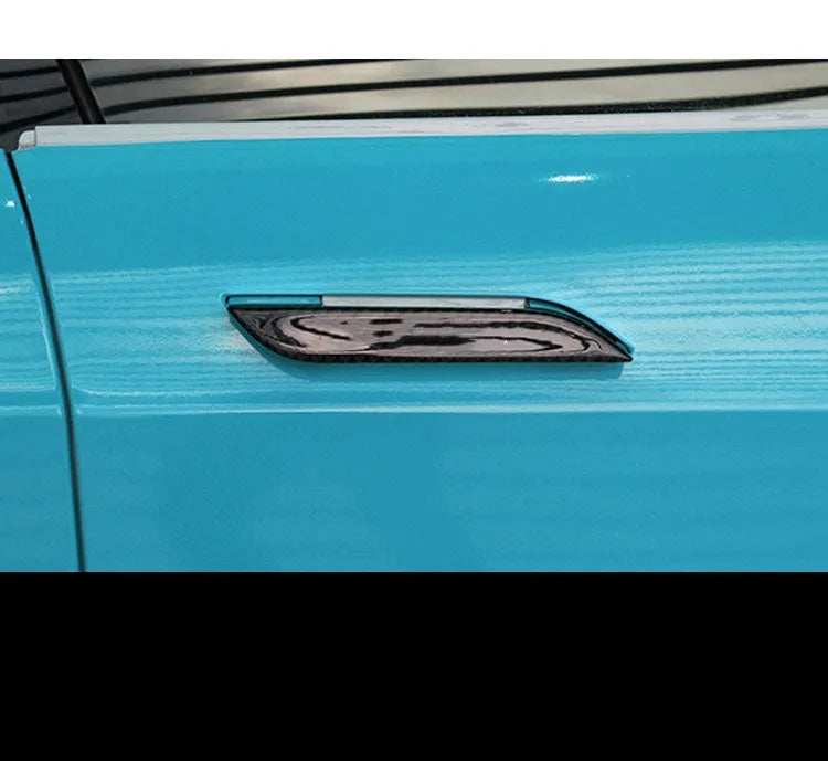 Carbon fibre door handle protection stickers for Tesla Model S in four-piece anti-scratch kit