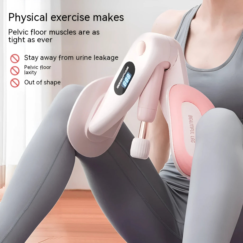 Pelvic floor muscle trainer device with counter in grey, blue, green, or pink colours