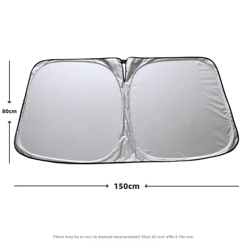 Titanium silver car sunshade with aluminium foil construction for heat insulation