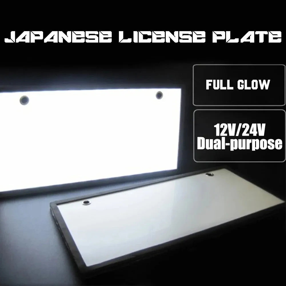 Two plastic LED light bars for truck licence plate illumination, showing uniform soft white light.