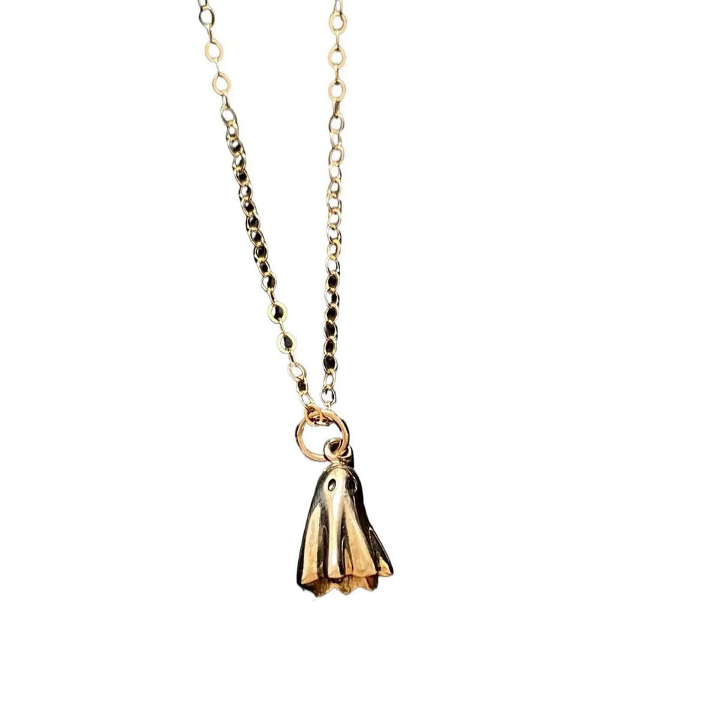 Ghost pendant necklace with titanium steel symbol on twisted stainless steel chain