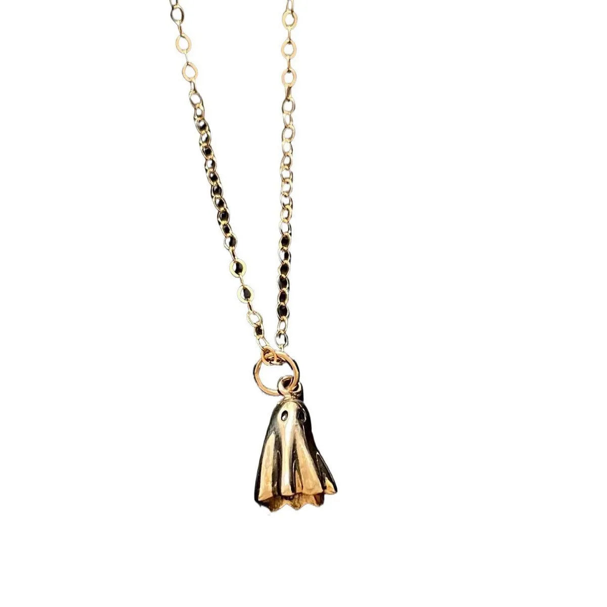 Ghost pendant necklace with titanium steel symbol on twisted stainless steel chain