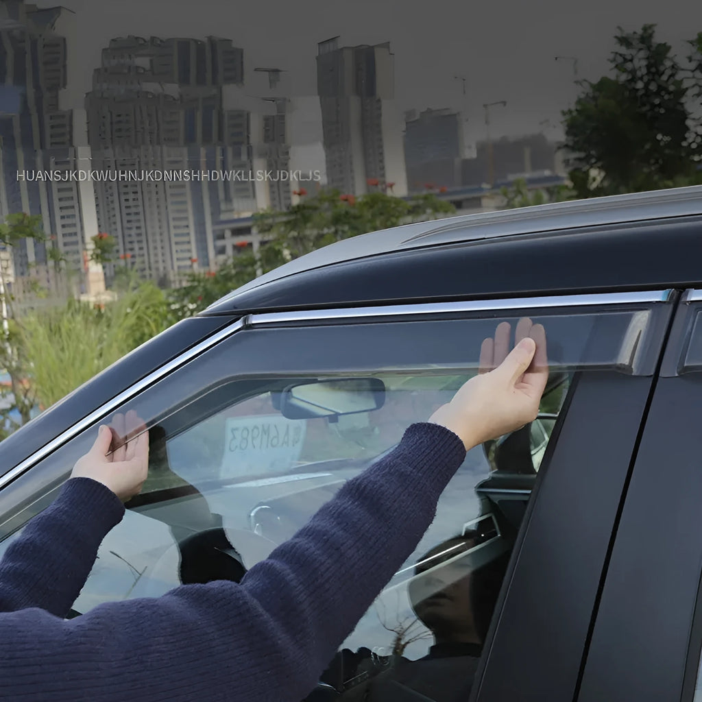 2023 Mitsubishi Outlander window deflectors in black and translucent engineering plastic