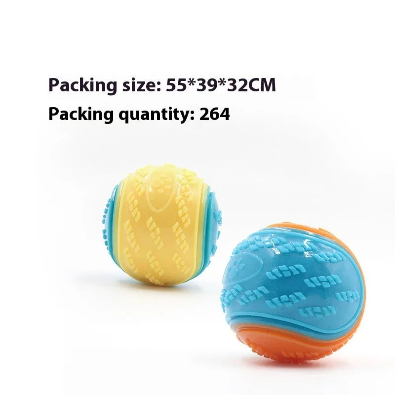 TPR dog molar sounding training ball in blue orange colour on white background