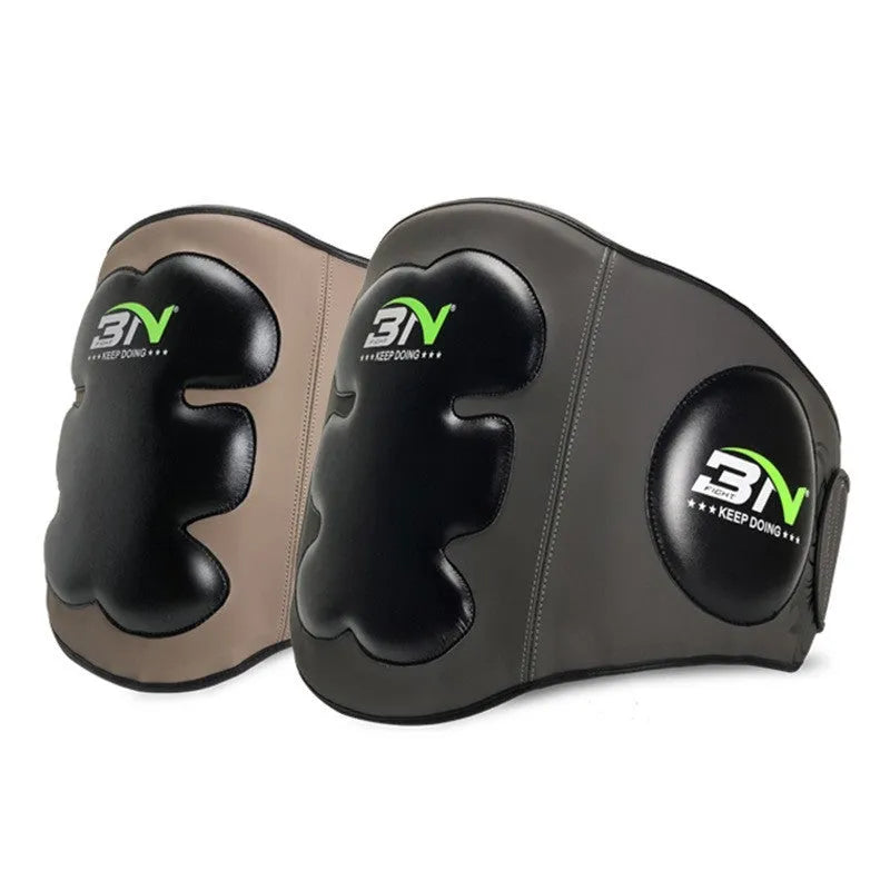 Sanda boxing waist protection target with thick foam padding in dark grey and khaki colour options