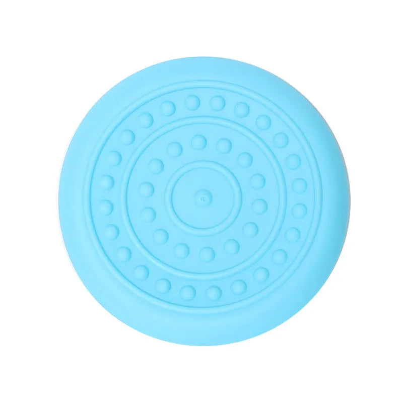 Rubber pet dog toy Frisbee flying disk in plastic, small size lake blue colour