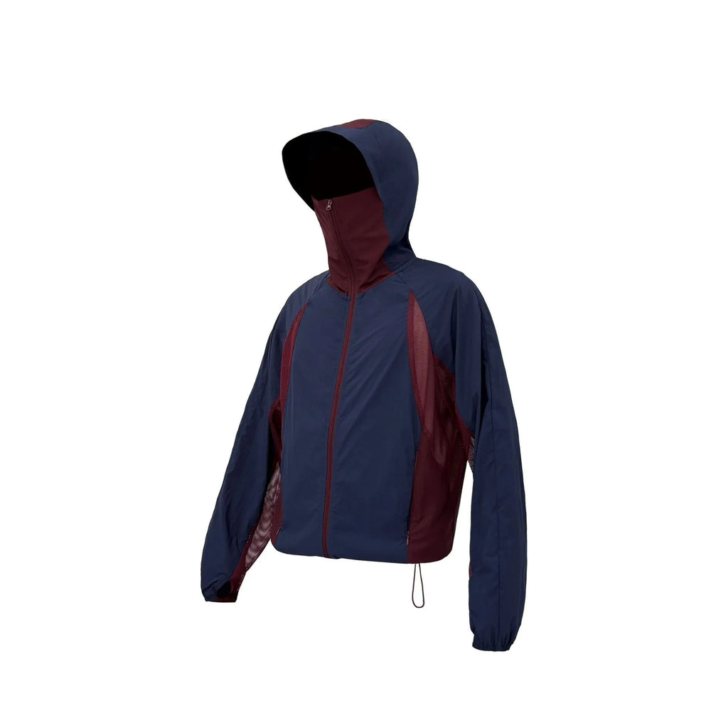Mesh stitching thin UV protection sun protective clothes in desert brown, long sleeves, nylon fabric