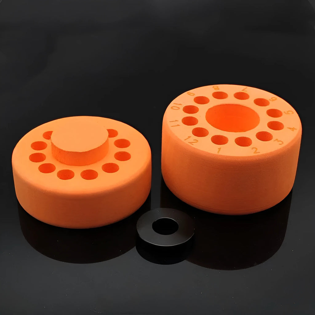 Orange and blue process cooling box for freezer cell recovery with metal iron block and plastic cover