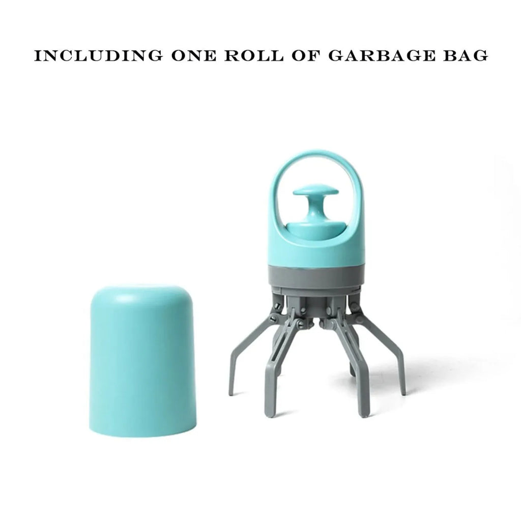 Blue pet outdoor toilet claw pooper scooper with ABS plastic build and garbage bag dispenser