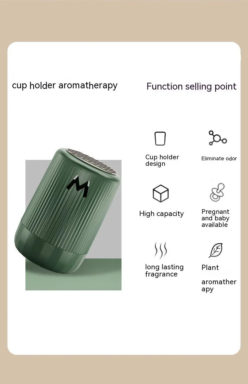 Solid car aromatherapy decoration cup measuring 10cm by 6cm in choice of four fragrances