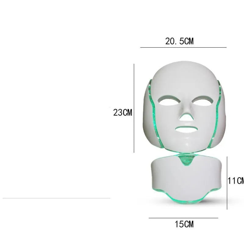 LED color light mask beauty instrument with 7 colours and 4th gear for skin rejuvenation and brightening, 240x240x170mm