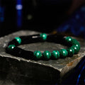 Natural obsidian single ring bracelet 8mm beads retro constellation unisex style close-up