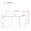 Handbook loose-leaf refill in A7 size with Floral monthly plan foldout design on paper pages