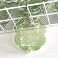 Four-leaf clover pendant acrylic phone lanyard keychain in elegant blue colour