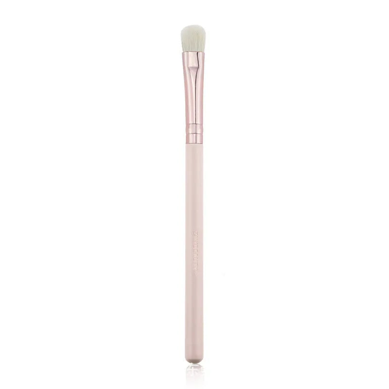 26 pink makeup brushes with wooden handles in storage bag for professional face makeup application