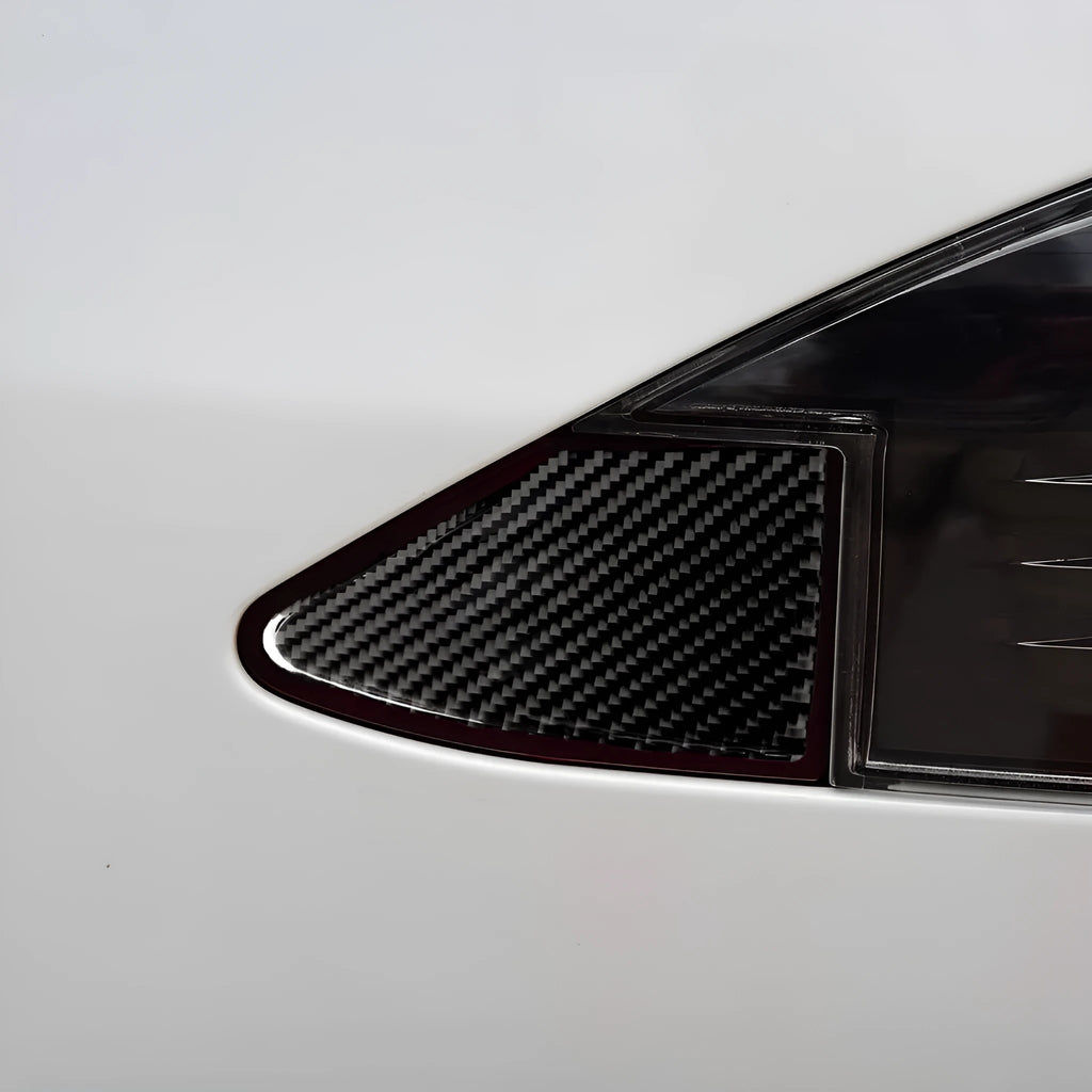 Carbon fibre USB charging port panel sticker with adhesive backing for vehicle interior