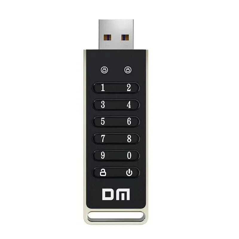 64GB metal USB 3.0 flash drive with fingerprint sensor and encryption button