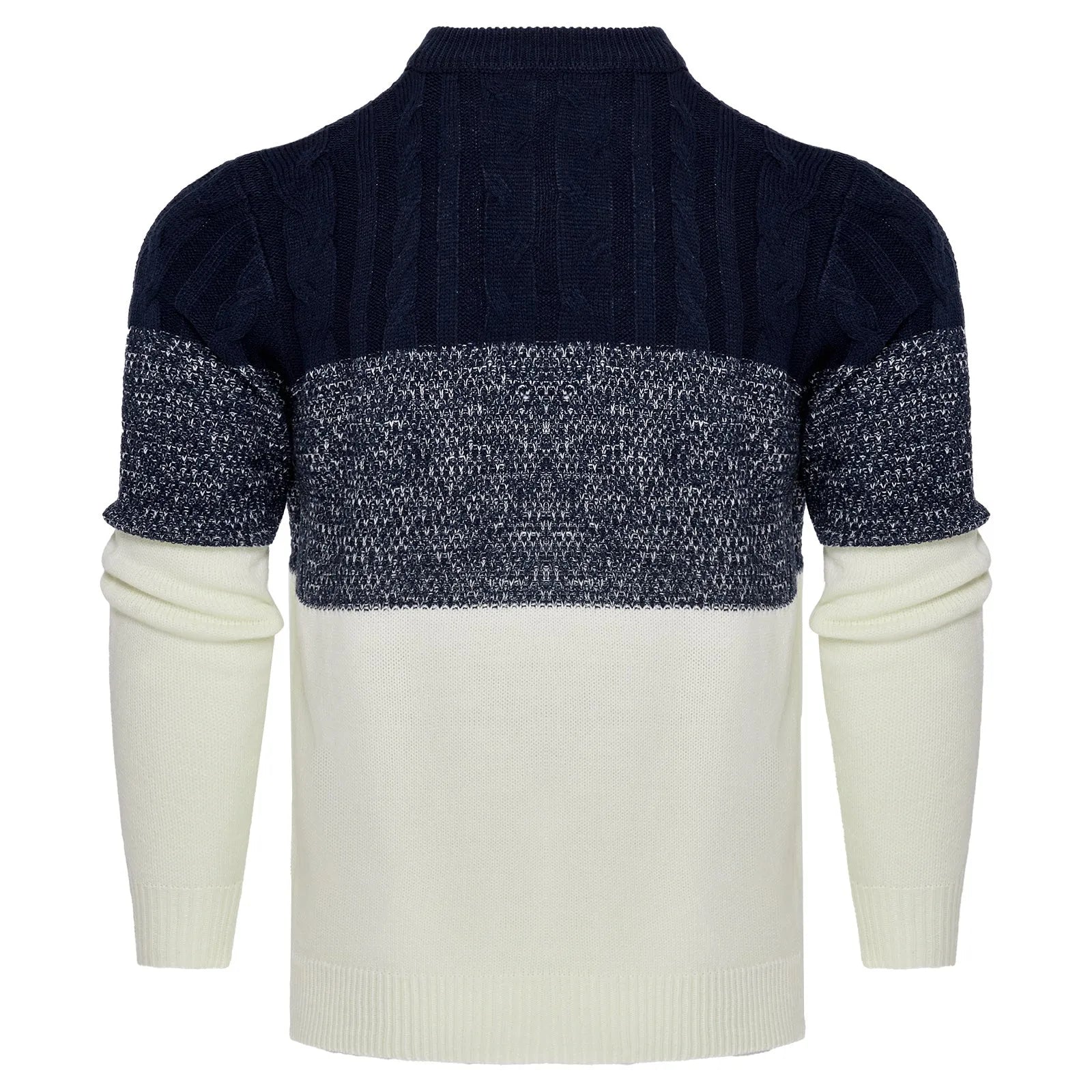 Men's acrylic knitted long-sleeve pullover sweater in three style variations