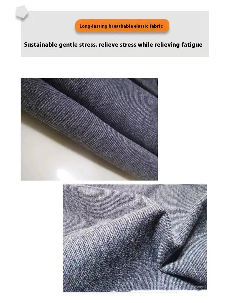 Heather grey brocade cotton ponte-de-roma dog anxiety and warm vest on a mannequin