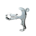 Alloy archery release aid with two-axis harpoon clip mechanism